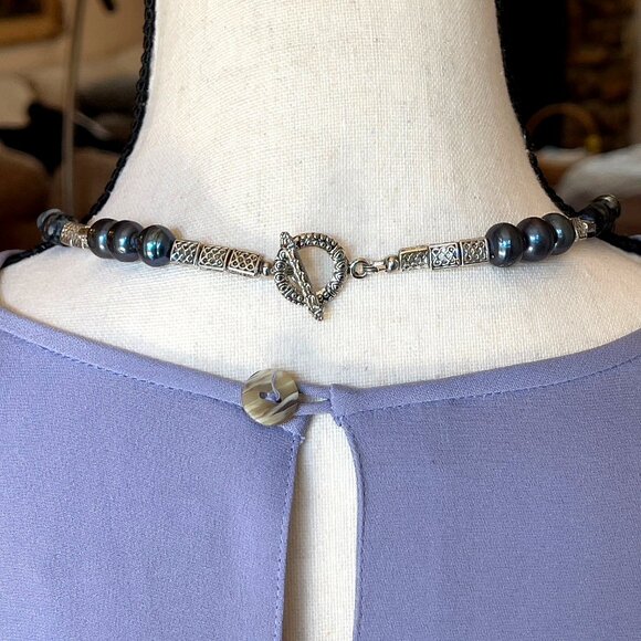 Vintage DENDRITIC AGATE 925 Silver Pendant Necklace Earring Set Parure - Picture 6 of 11